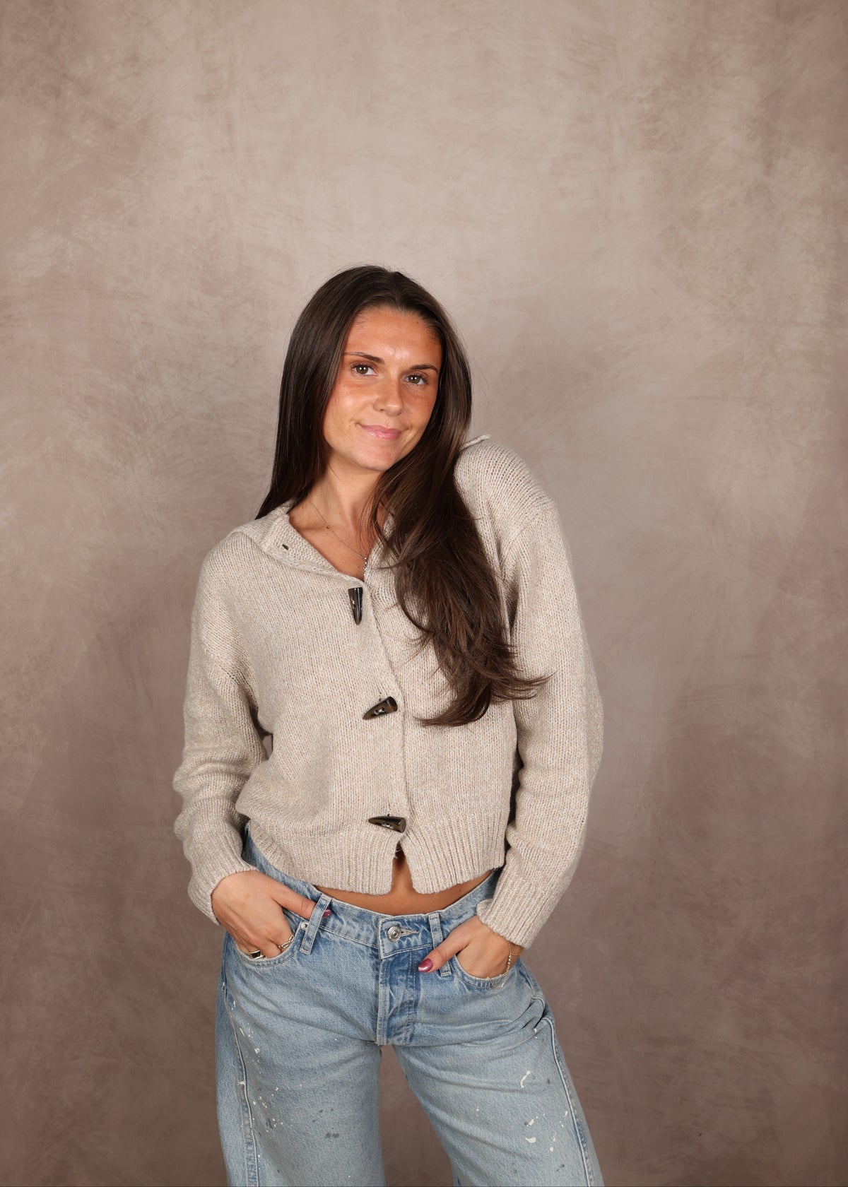 Lennon Button-Front Cardigan
