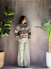 Load image into Gallery viewer, Fair Isle Zipper Cardigan