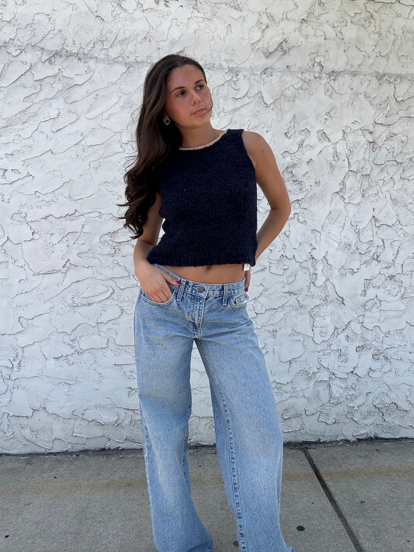 Mid Rise Wide Leg Jeans