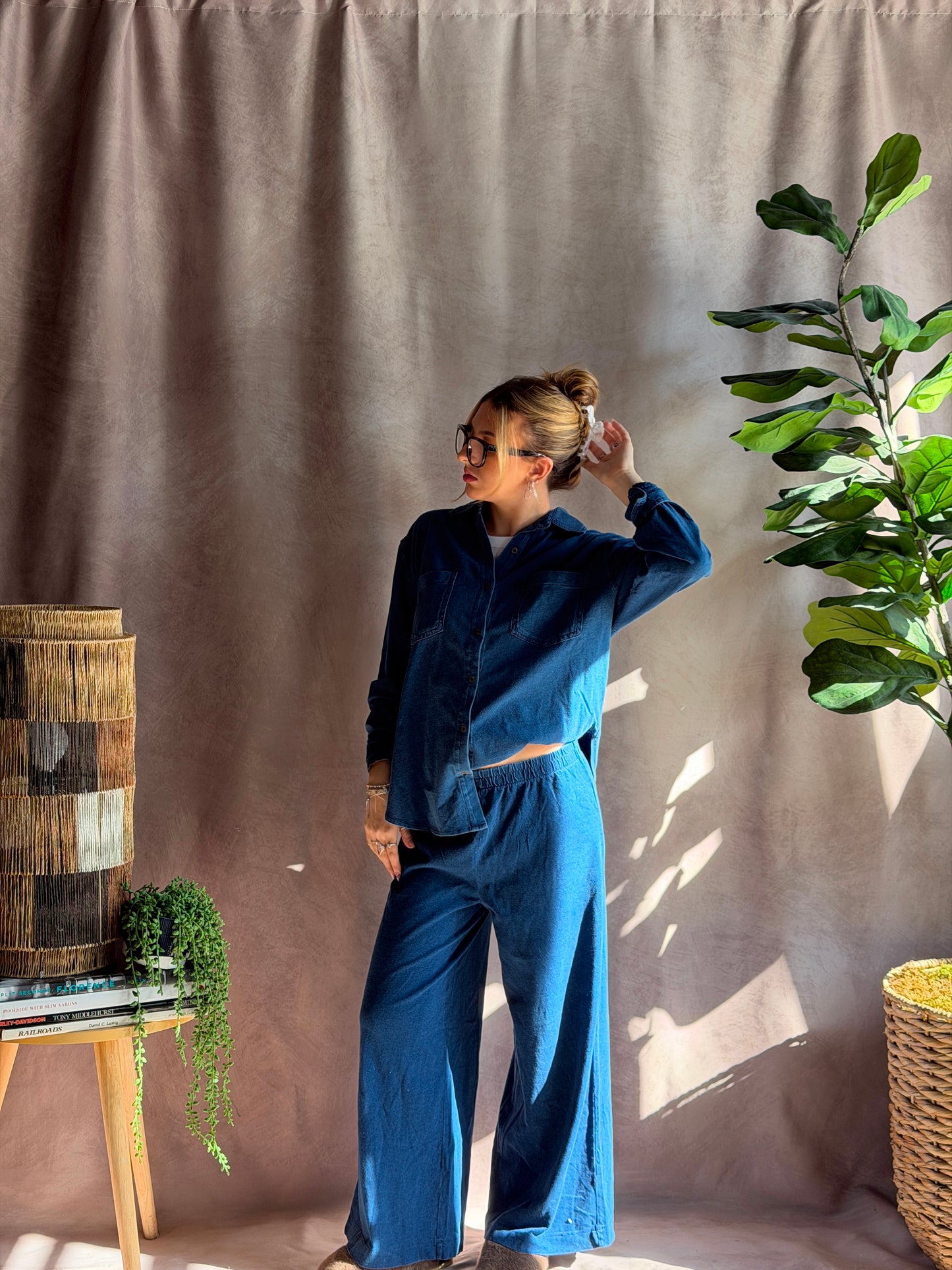 ZSUPPLY Reese Jersey Denim Button Up