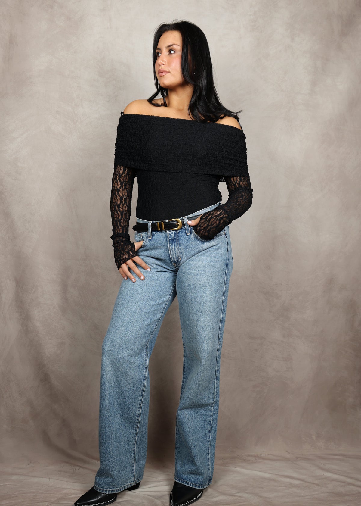 The Amara Lace Off-Shoulder Top