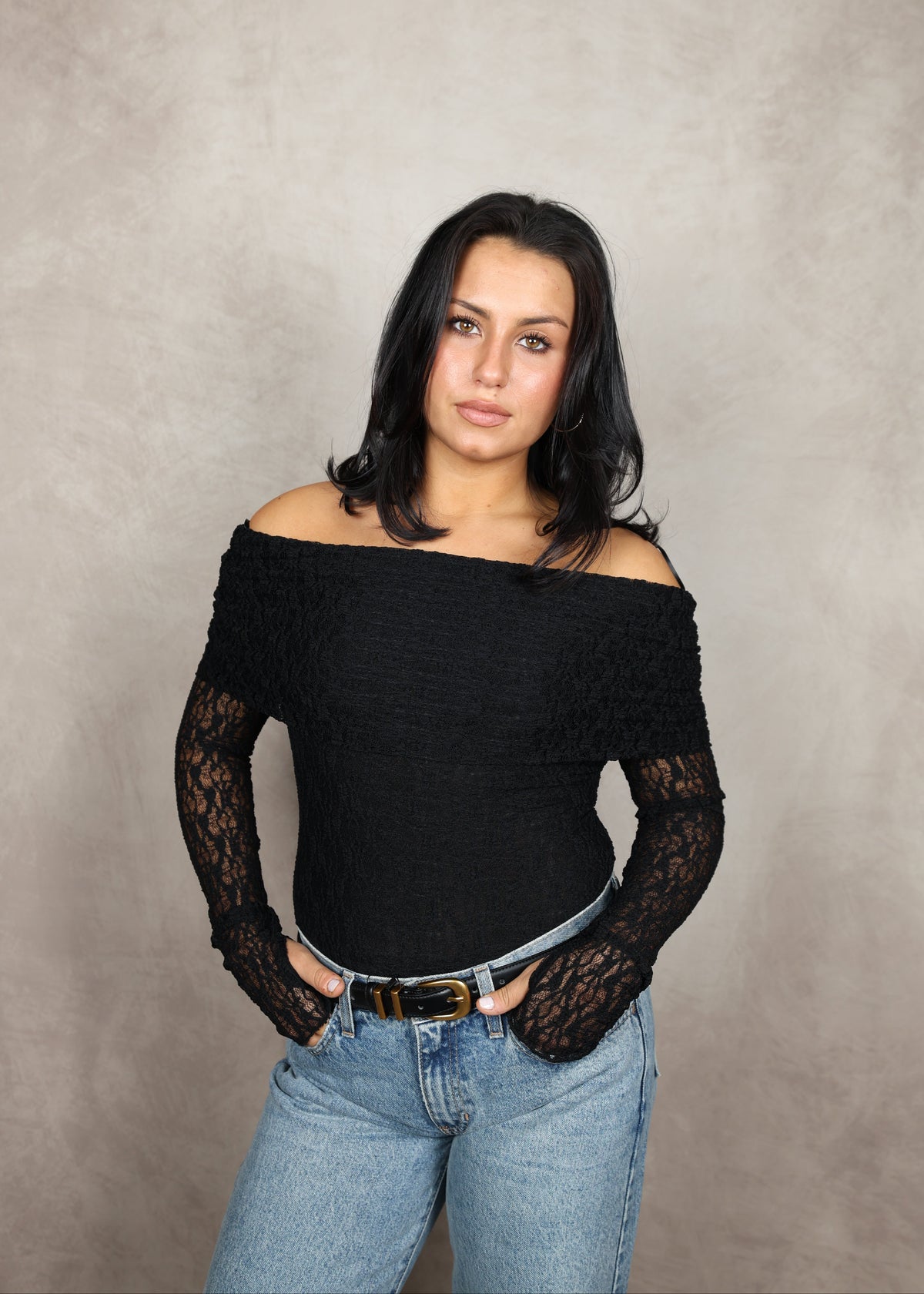 The Amara Lace Off-Shoulder Top