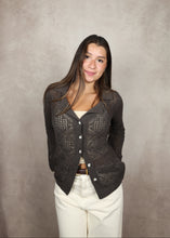 Load image into Gallery viewer, Chestnut Button-Up Knit Top
