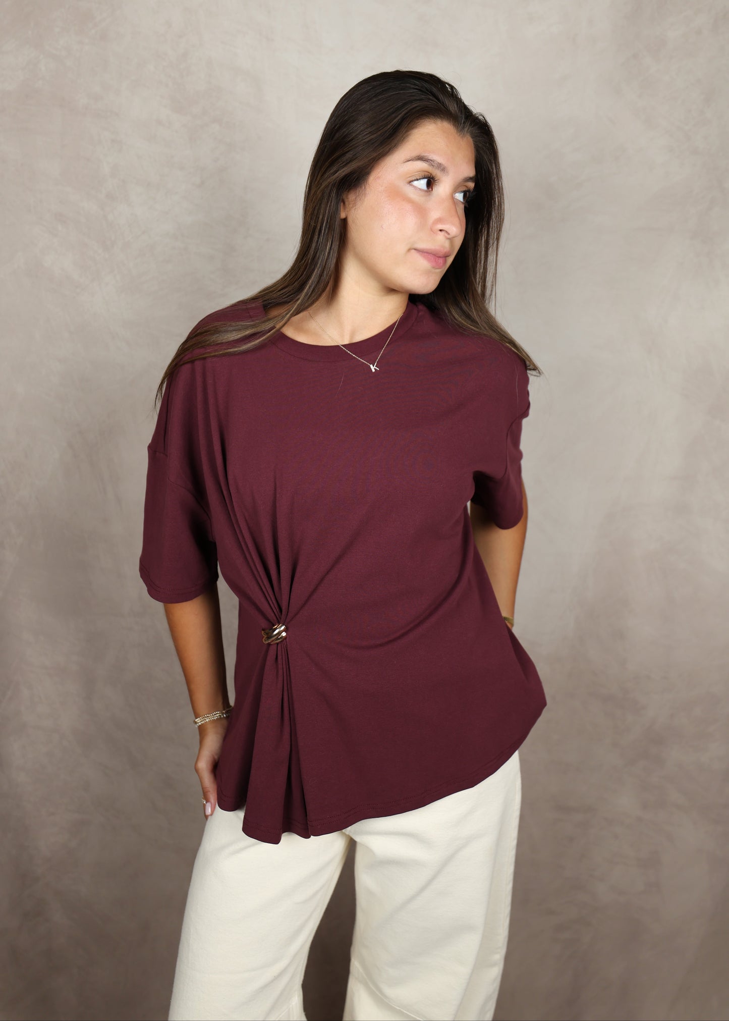 Gold Detail Cinch Tee