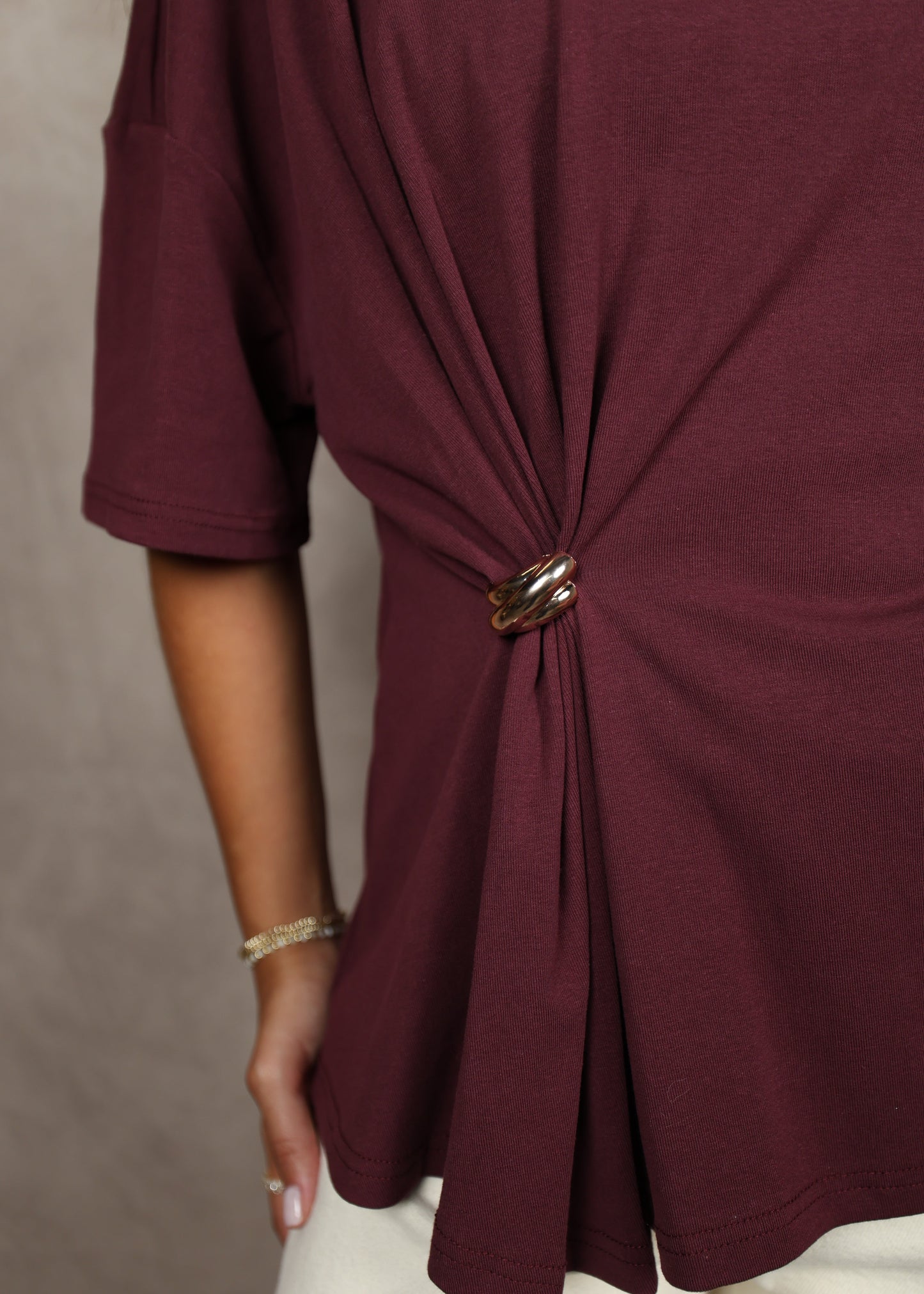 Gold Detail Cinch Tee