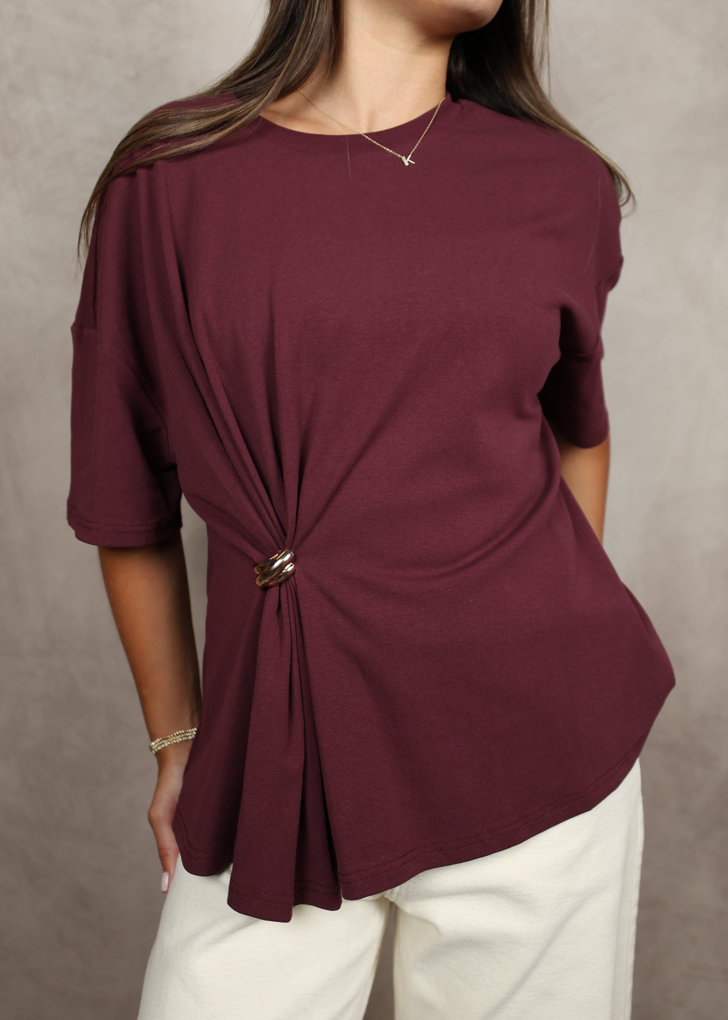 Gold Detail Cinch Tee