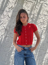 Load image into Gallery viewer, Scarlet Pointelle Top
