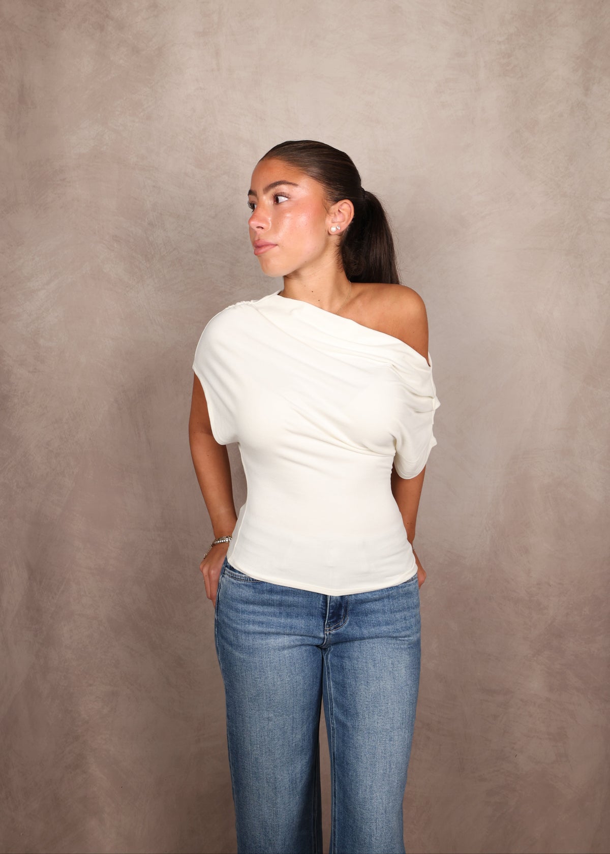 Carina Draped One Shoulder Top