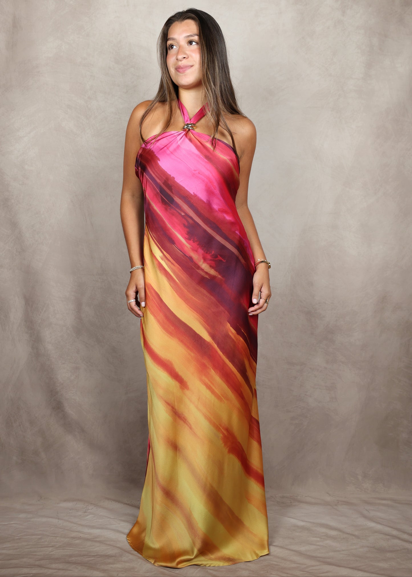 Golden Sunset Maxi Dress