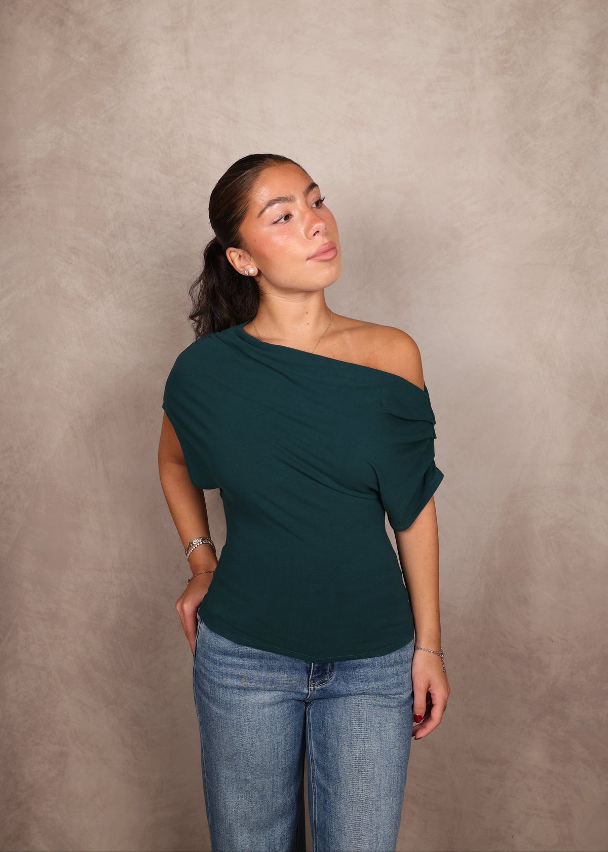 Carina Draped One Shoulder Top