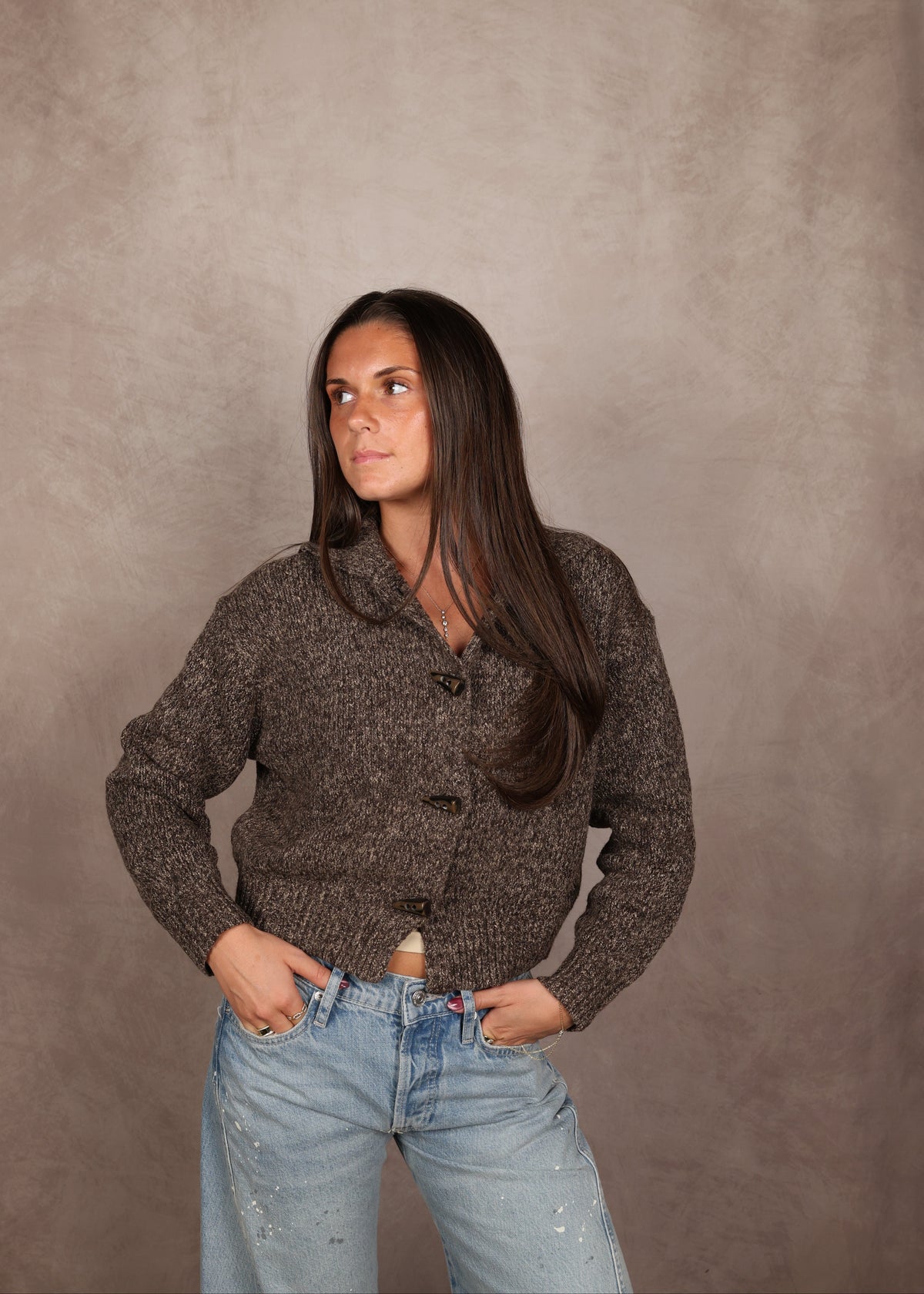 Lennon Button-Front Cardigan