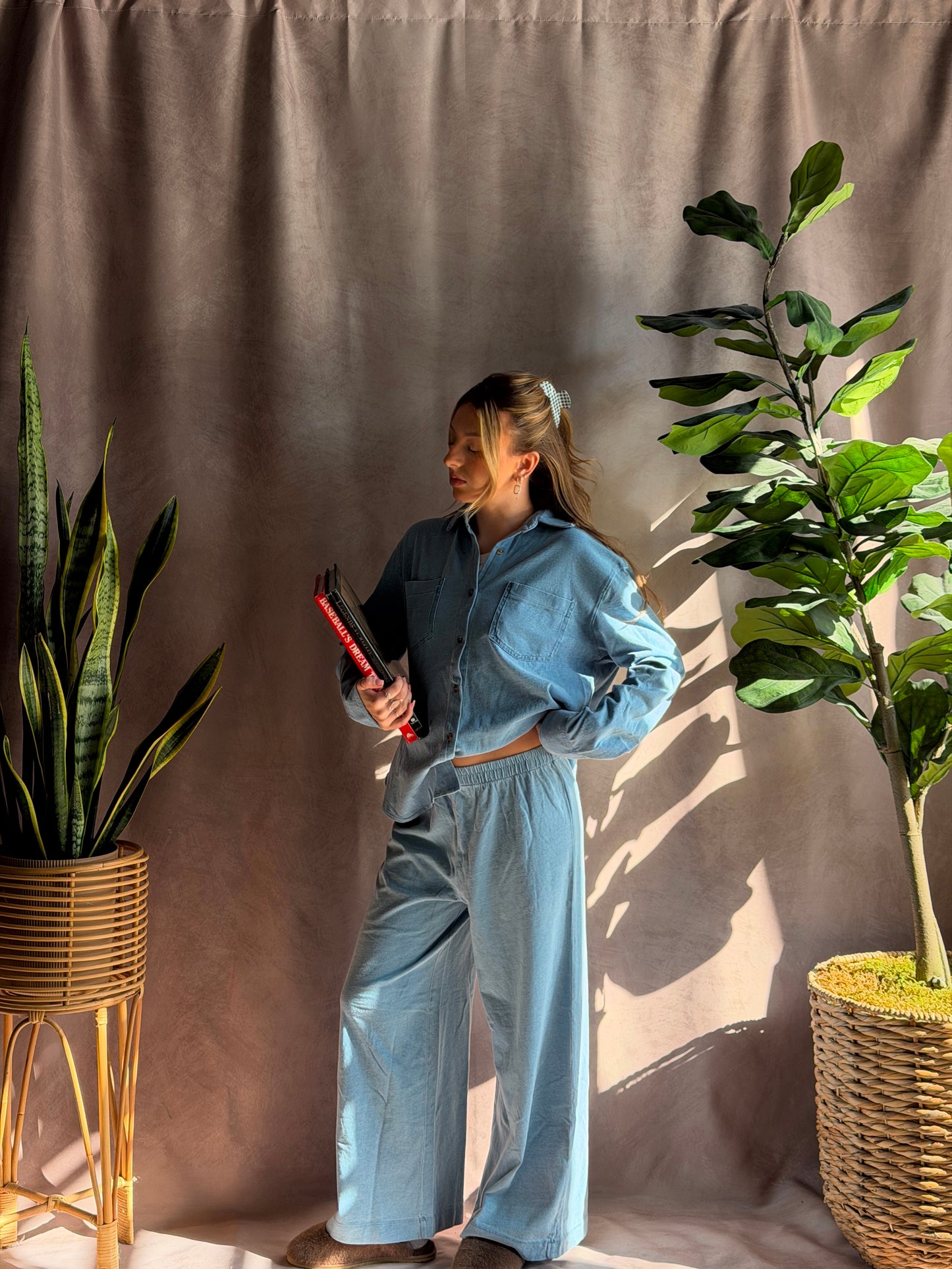 ZSUPPLY Reese Jersey Denim Button Up
