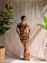 Load image into Gallery viewer, Garden Espresso One Shoulder Dress
