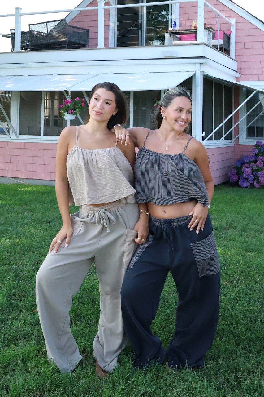 Easygoing Striped Pocket Pants