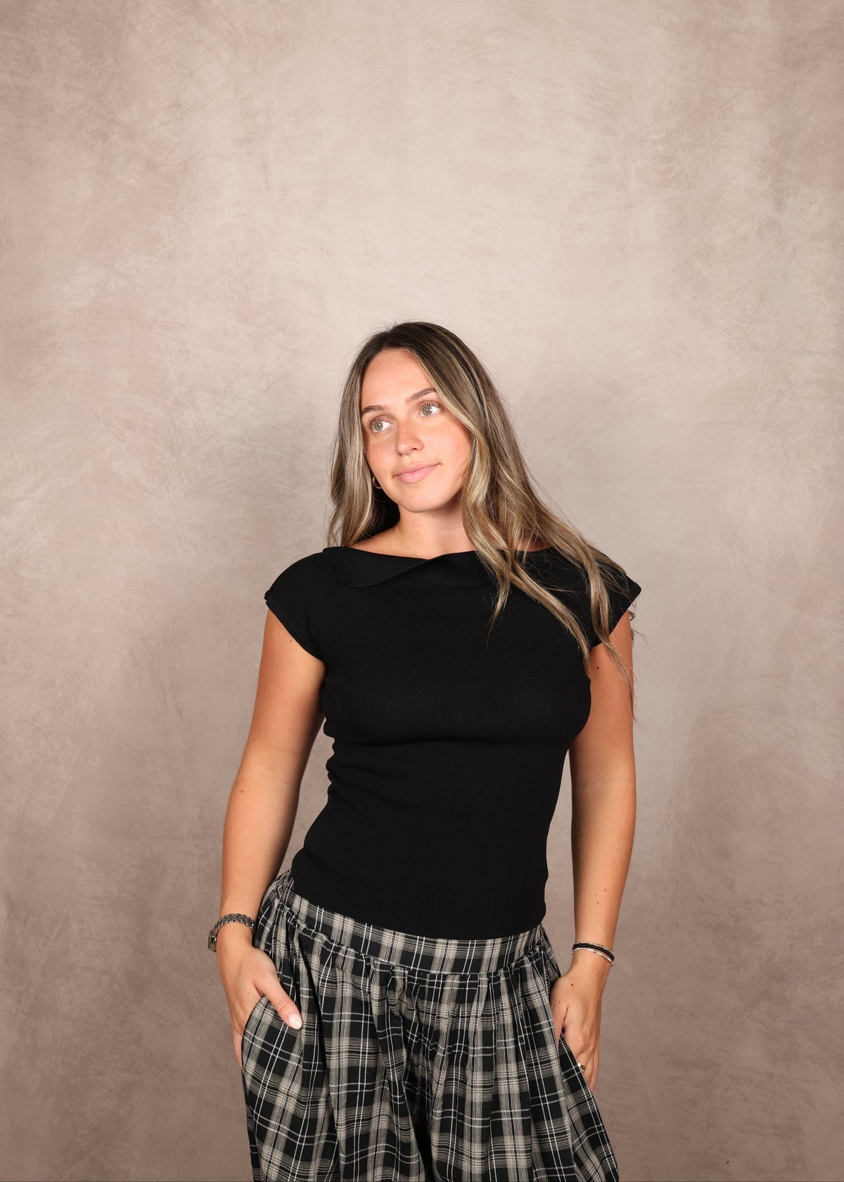 Hallie Boat-Neck Top