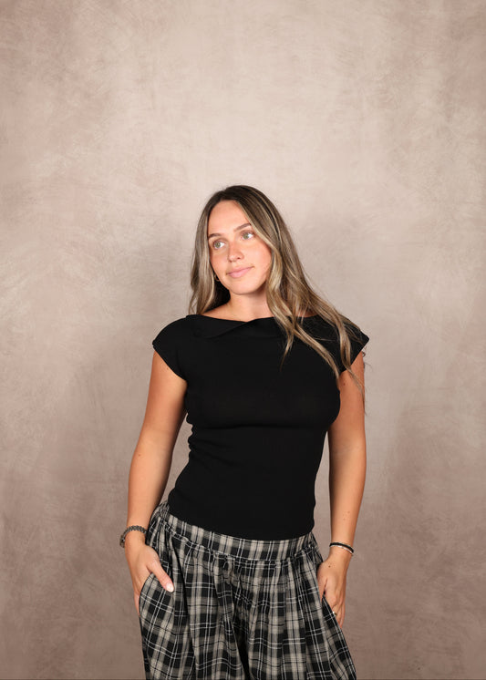 Hallie Boat-Neck Top