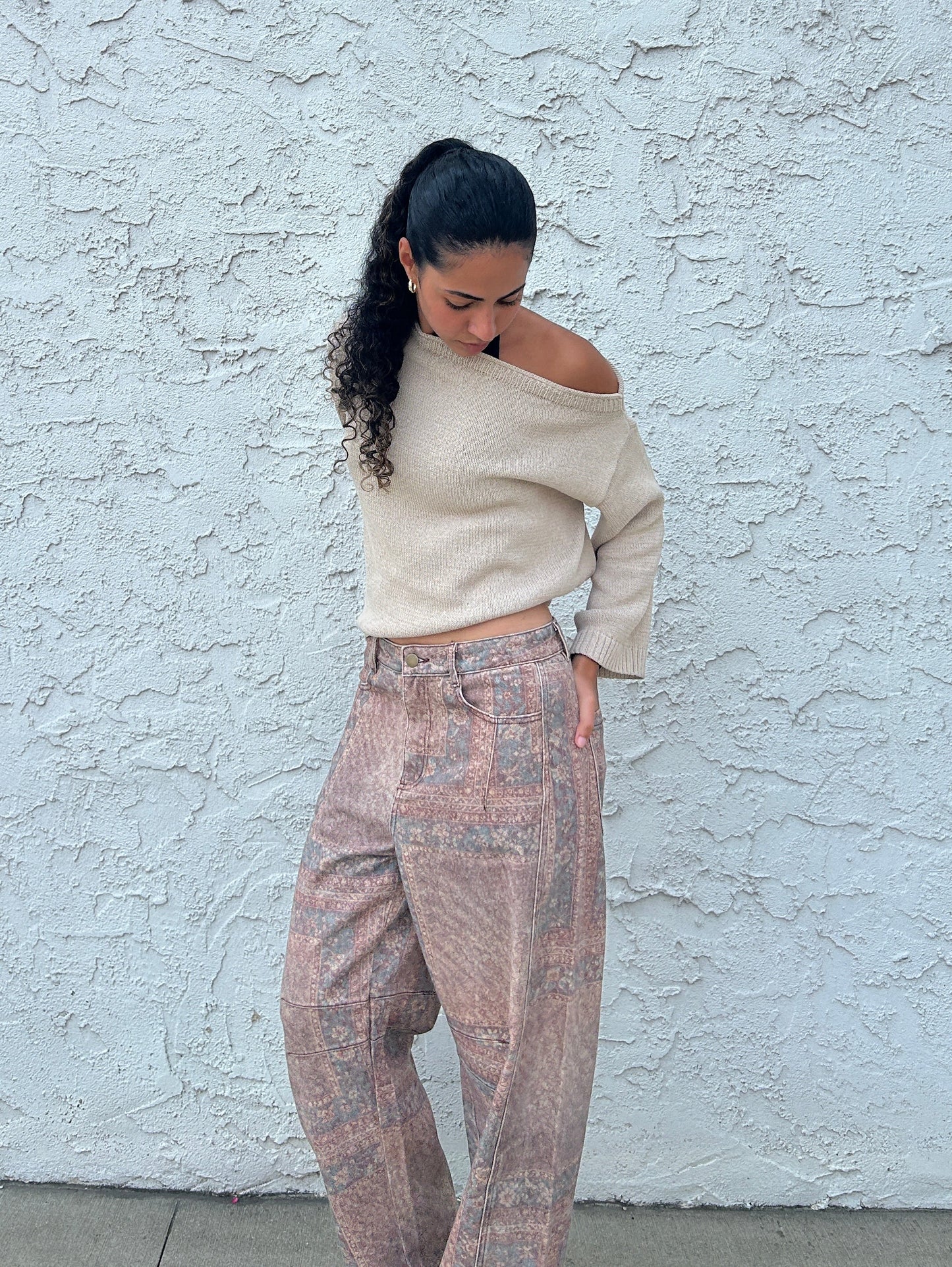 Vintage Tapestry Barrel Pants