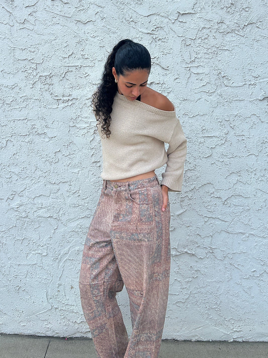 Vintage Tapestry Barrel Pants