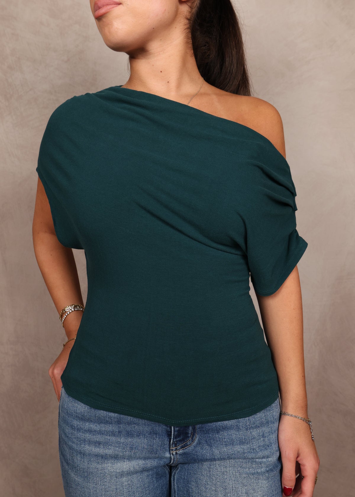 Carina Draped One Shoulder Top