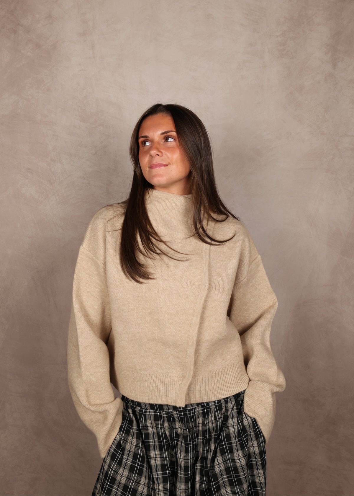 Hadley High-Neck Button Cardigan