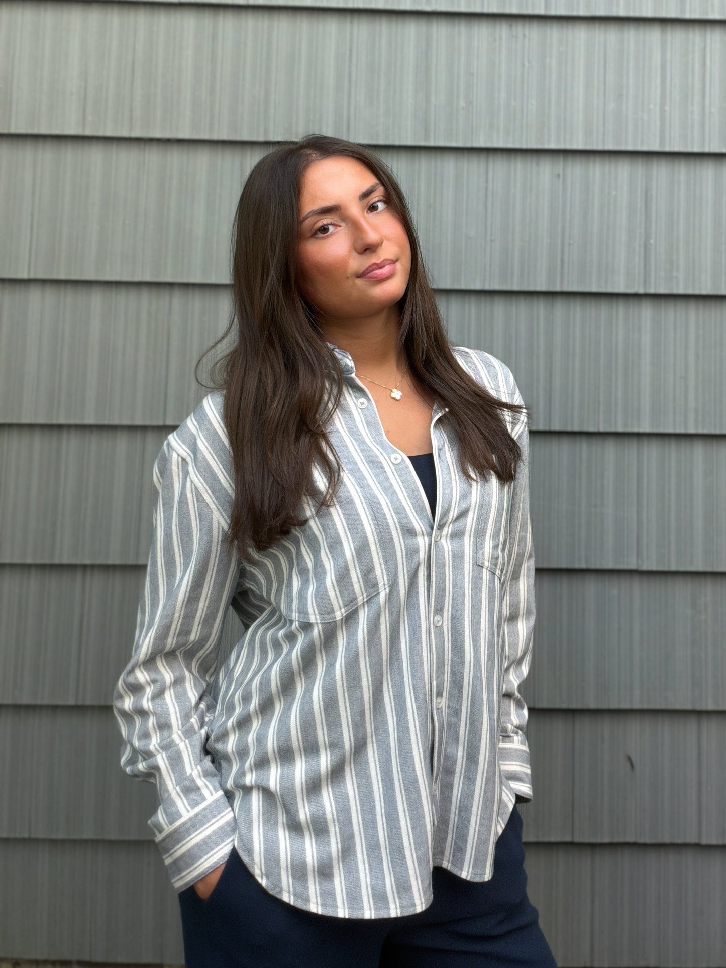 ZSUPPLY Reese Button Up Stripe Top
