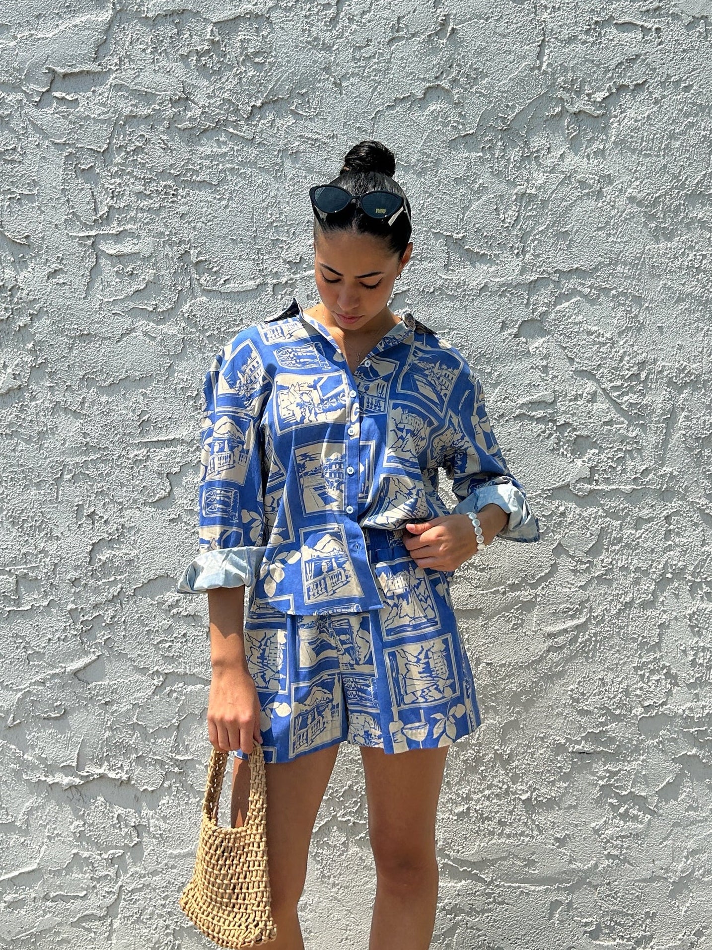 Santorini Postcard Shorts