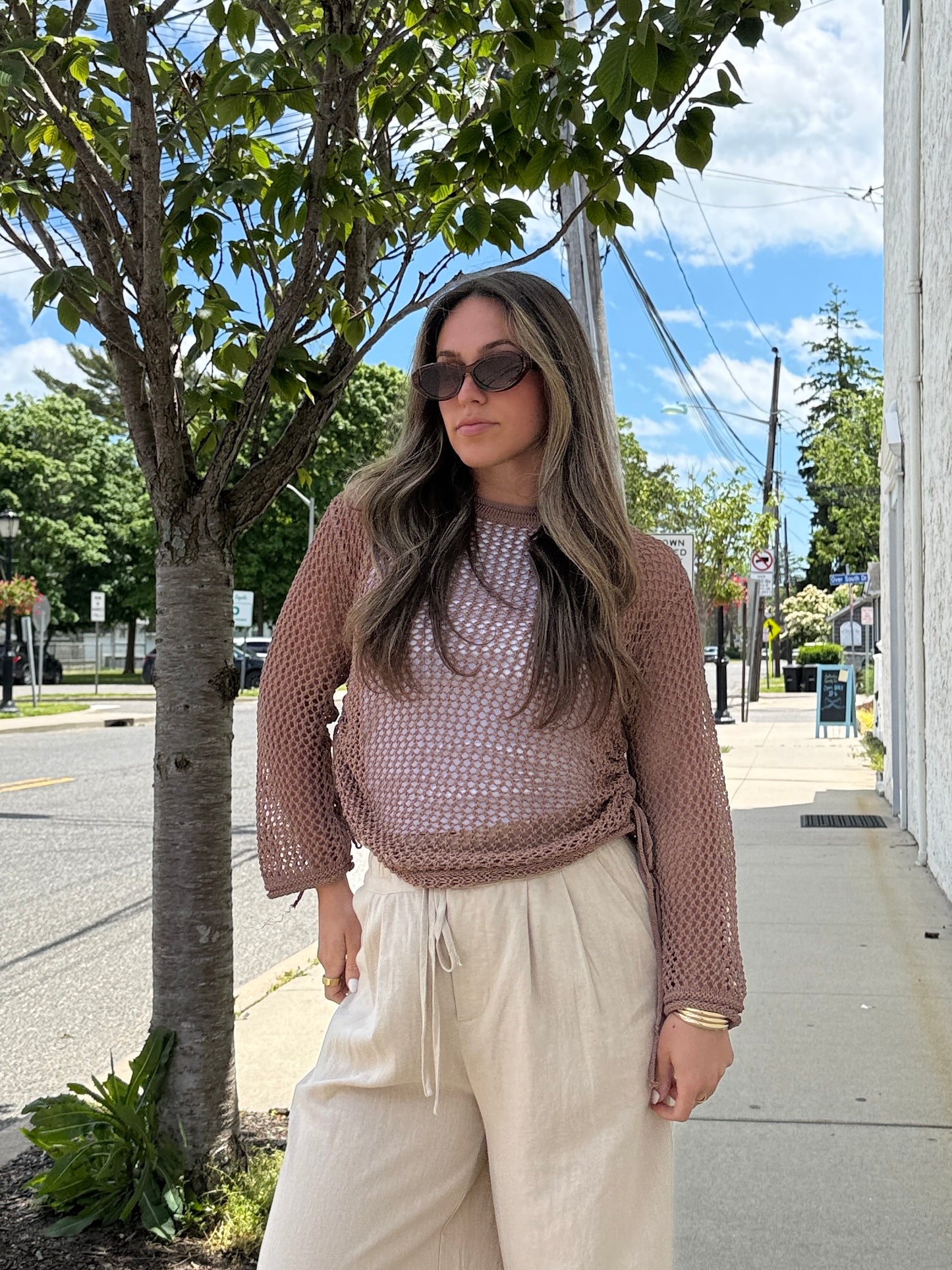 Sienna Open Knit Top