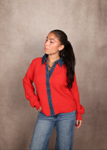 Load image into Gallery viewer, Denim Contrast Cardigan
