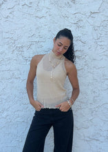 Load image into Gallery viewer, The Noire Tie-Neck Mesh Tank

