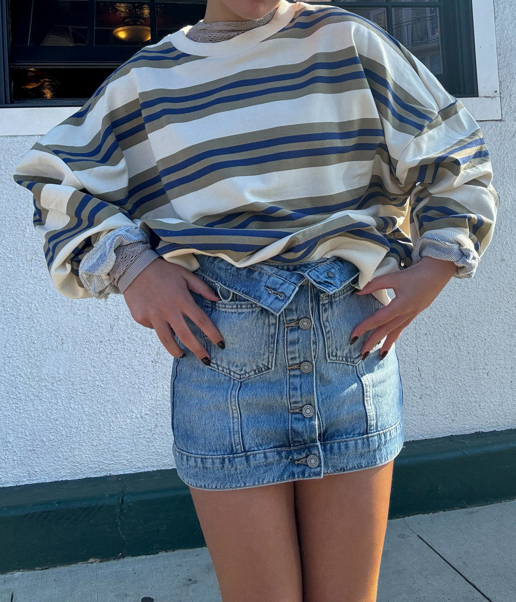 Its All True Denim Mini Skirt