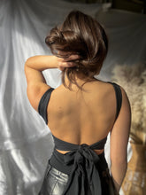 Load image into Gallery viewer, Midnight Allure Tie-Back Bodysuit
