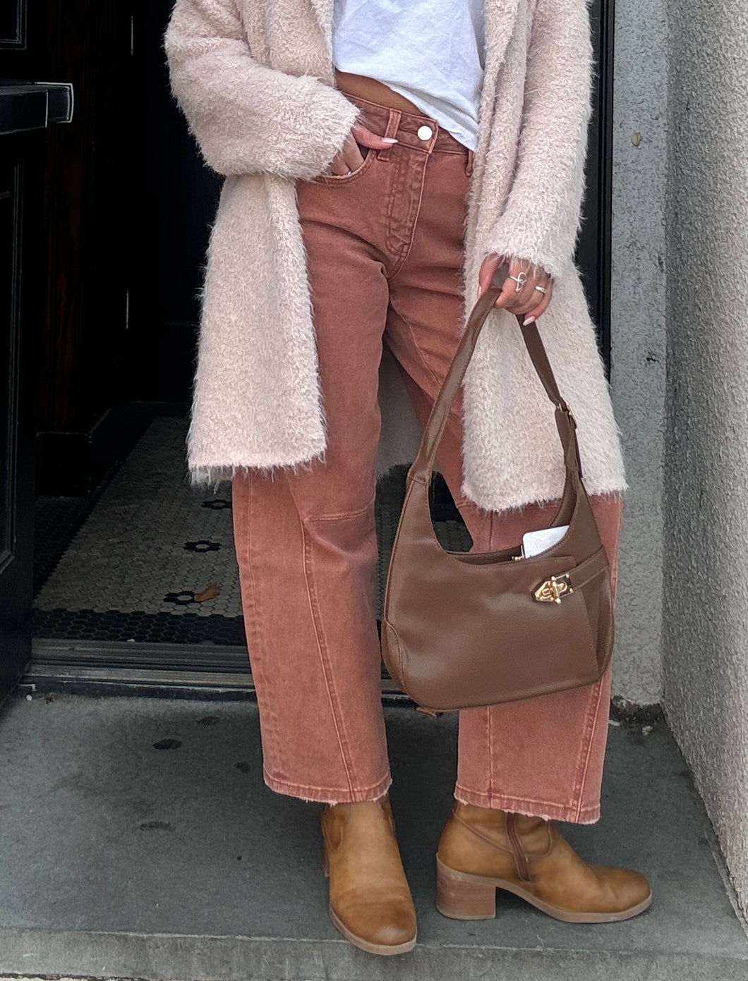 Flying Monkey Copper Color Twist Barrel Jeans