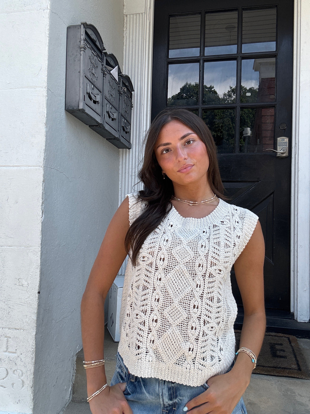 ZSUPPLY Baroque Crochet Sweater Top