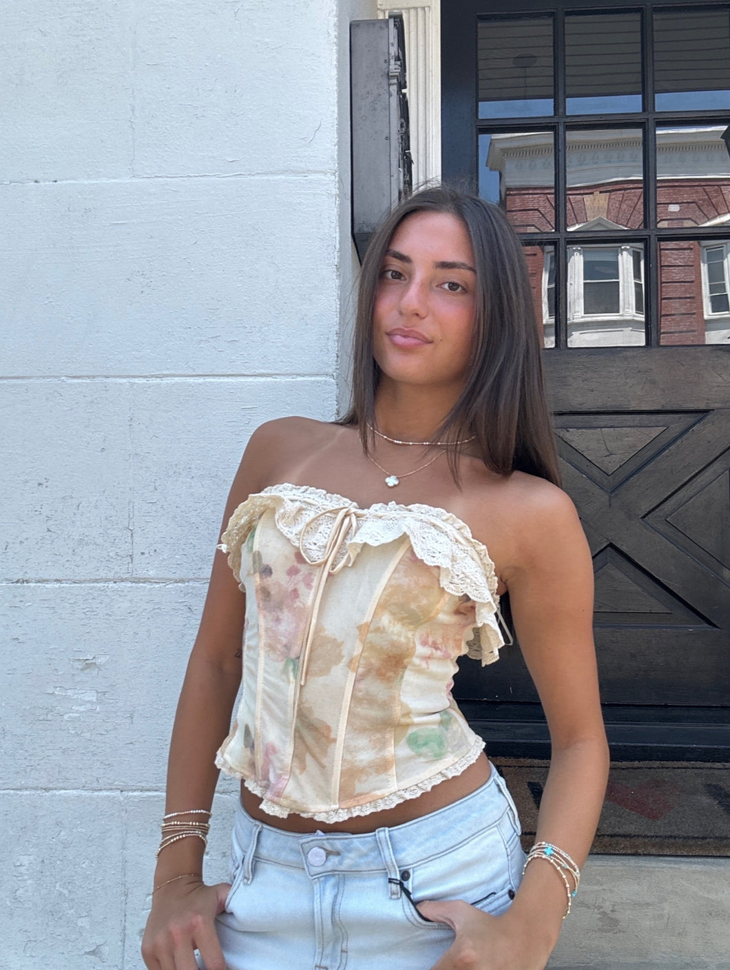 Painted Bloom Corset Top